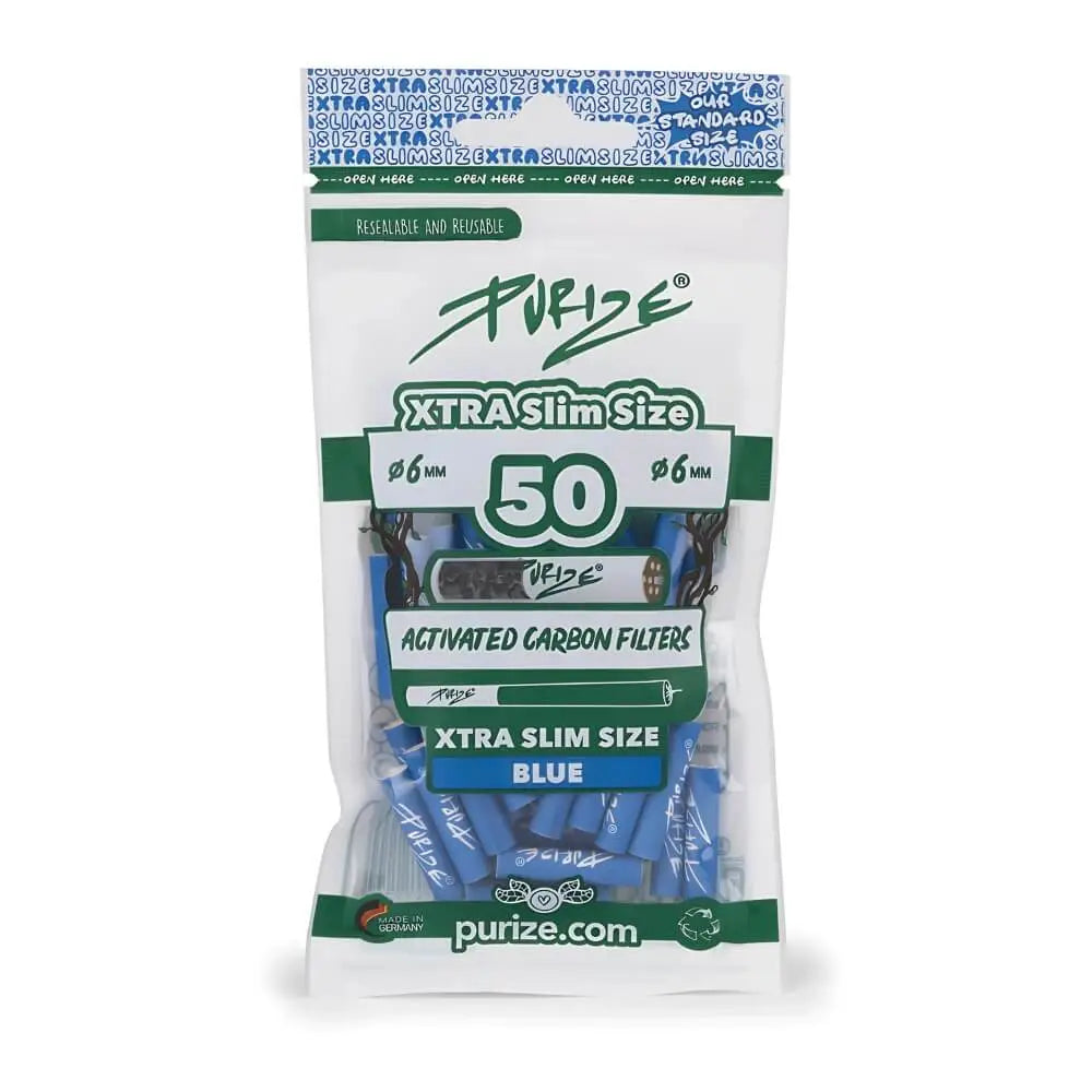 PURIZE Aktivkohlefilter | XTRA Slim | ø 5,9mm | 50er Packung