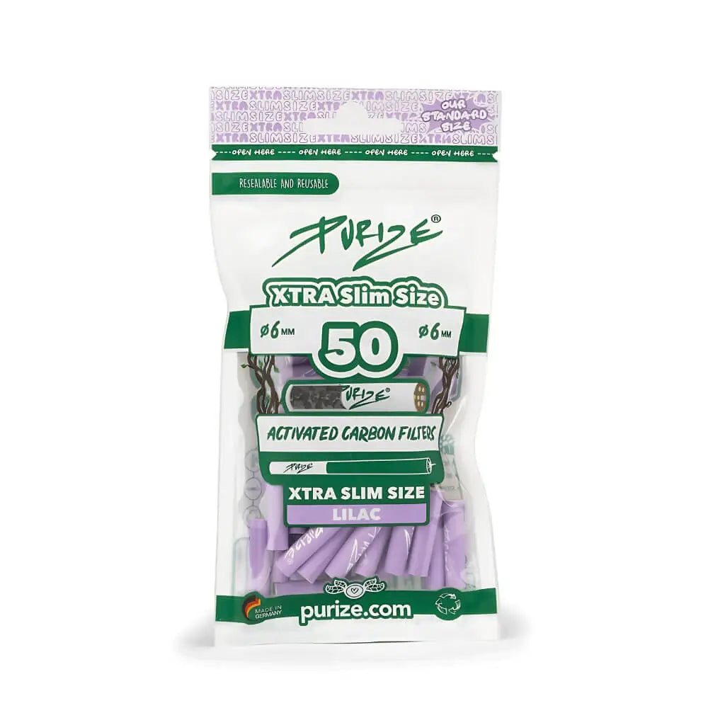 PURIZE Aktivkohlefilter | XTRA Slim | ø 5,9mm | 50er Packung