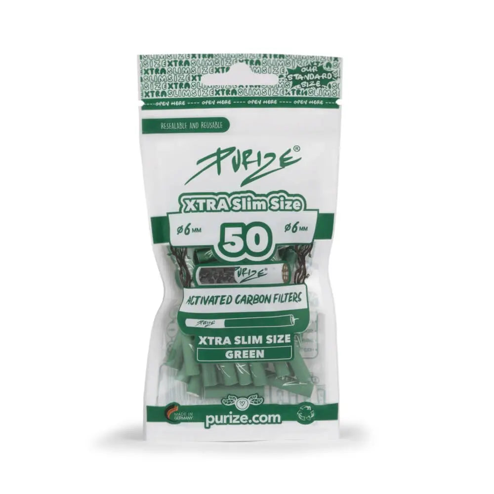 PURIZE Aktivkohlefilter | XTRA Slim | ø 5,9mm | 50er Packung