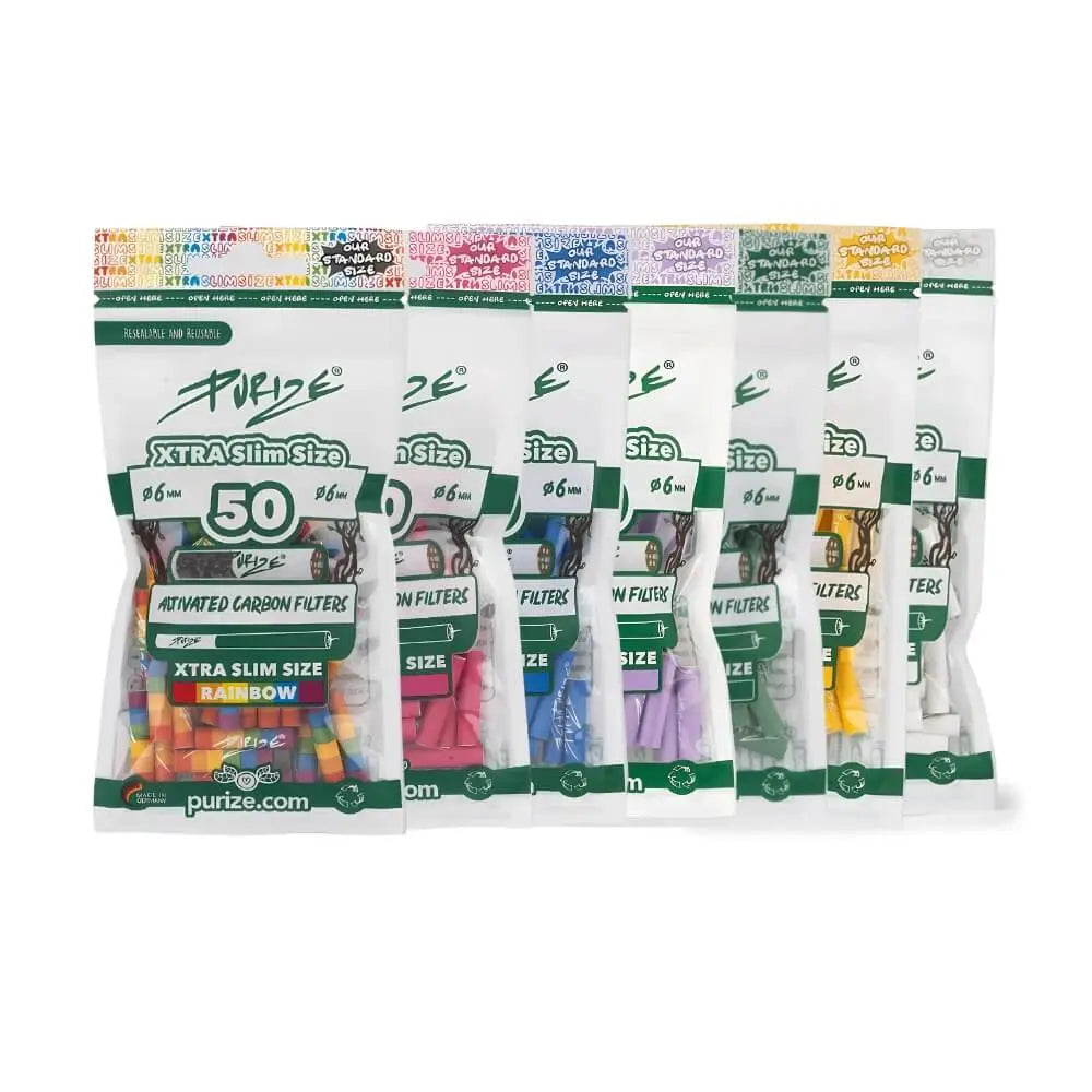 PURIZE Aktivkohlefilter | XTRA Slim | ø 5,9mm | 50er Packung