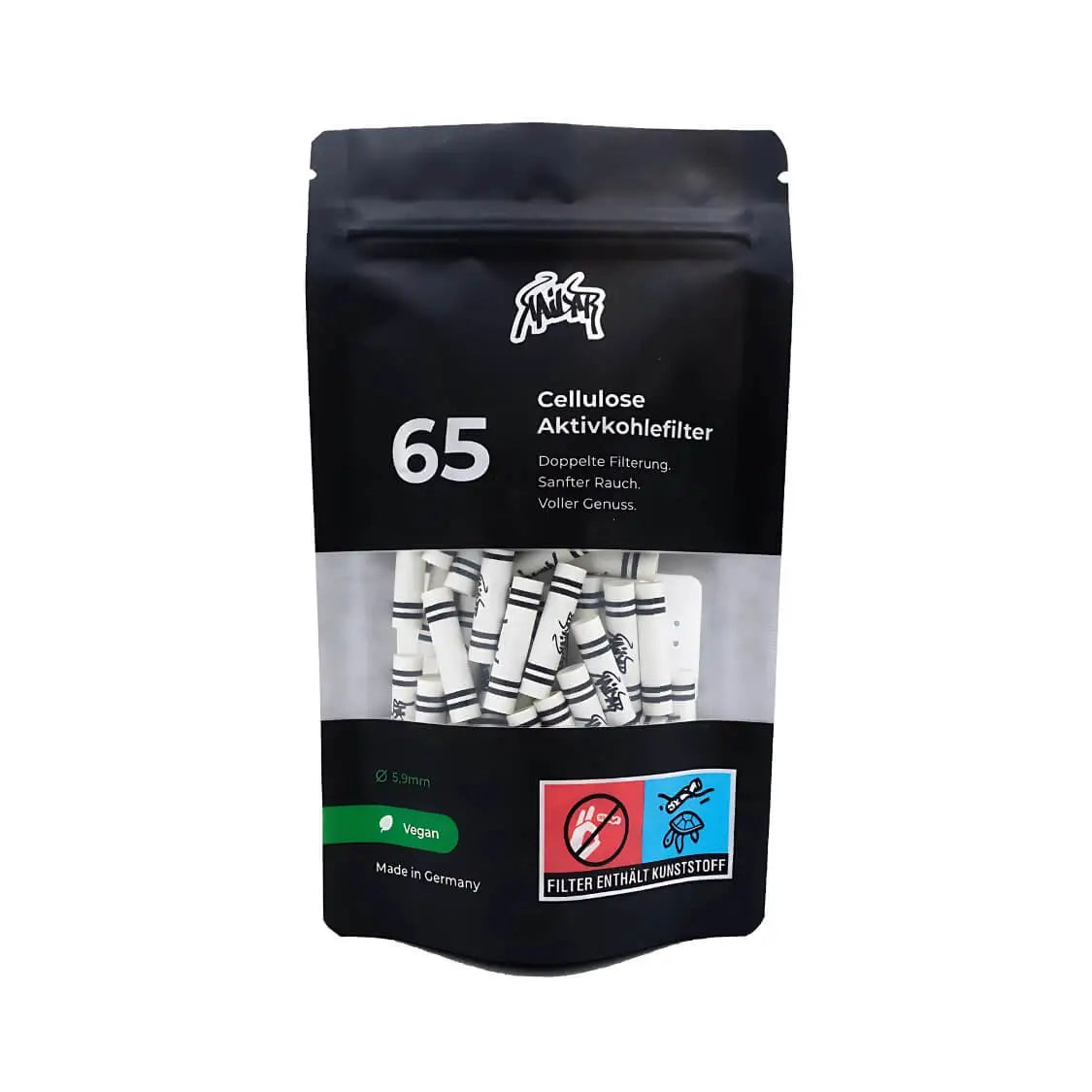 Kailar Aktivkohlefilter Cellulose Slim Mixed | ∅6mm | 65er Packung