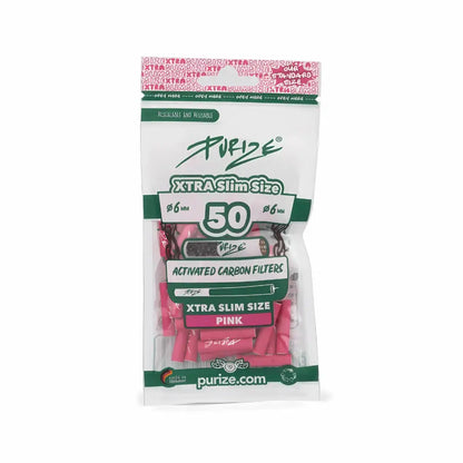 PURIZE Aktivkohlefilter | XTRA Slim | ø 5,9mm | 50er Packung
